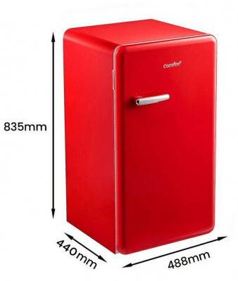 Comfee RCD 93 RE 1 RT(E) Хладилник с вътрешна камера, Ретро Дизайн, 85 cm, червен