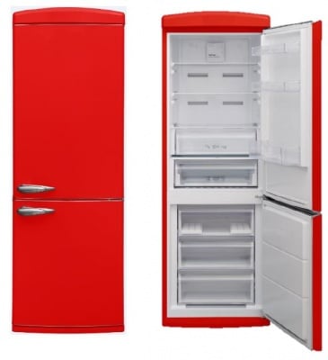 Telefunken TFK 373 FRT 5 *E* Ретро хладилник с фризер червен NoFrost 190 cm ***